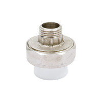 Комбинированная муфта РВК разъемная, раструбная ПП D25-1/2 НР 020568