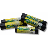 Мешки для мусора в рулоне с завязками Практичные (5 шт; 110x115; 240 л; черные; ПВД; 40 мкм) Ромашка ЗВП-240/5/15/Ч