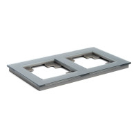 Горизонтальная 2-местная рамка STEKKER серия Катрин, стеклянная, GFR00-7002-03, серебро 39532