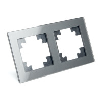 Горизонтальная 2-местная рамка STEKKER серия Катрин, стеклянная, GFR00-7002-06, графит 39540