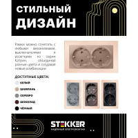 Горизонтальная 2-местная рамка STEKKER без перемычки, серия Катрин, стеклянная, GFR00-7012-02, шампань 39567