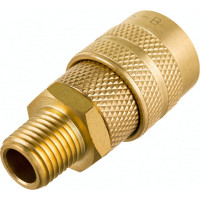 Быстроразъемное соединение D ISO 6150 B (рапид "мама" - наружная резьба 1/4"; латунь) TITAN LOCK TL2DFS-B