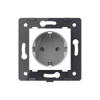 Электрическая розетка LIVOLO с заземлением защитными шторками 16A, цвет белый механизм VL-C7-C1EU-11