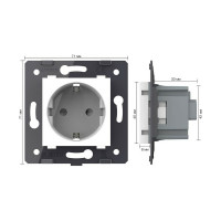 Электрическая розетка LIVOLO с заземлением защитными шторками 16A, цвет белый механизм VL-C7-C1EU-11