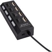 USB хаб Pro Legend 4 порта USB 2.0, с выключателем, 480mbps, черный PL4014
