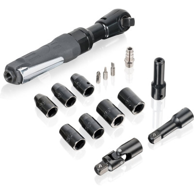 Пневматическая трещотка с набором головок 1/2" KraftWell в кейсе KRW12RW-T