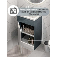 Тумба с раковиной в ванную 1Marka Revo 50 см напольная Бетон темно-серый У99086
