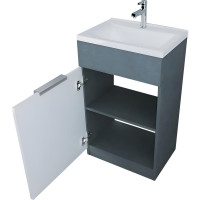 Тумба с раковиной в ванную 1Marka Revo 50 см напольная Бетон темно-серый У99086