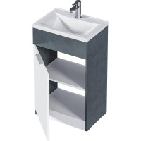 Тумба с раковиной в ванную 1Marka Revo 50 см напольная Бетон темно-серый У99086
