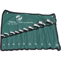 Набор ключей CNIC торцевых коленчатых 2-х сторонних из 10-ти шт. 8-22мм хром, в сумке 35153