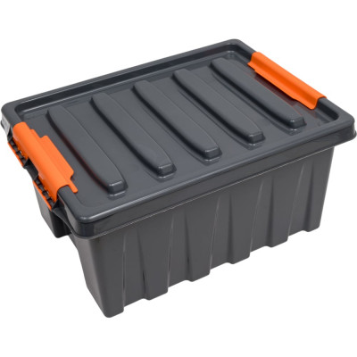 Ящик п/п Rox Box 415х300х195 мм с крышкой и клипсами PRO, 16 л. цв антрацит 25339