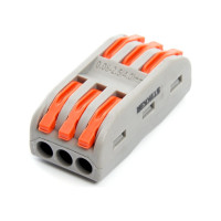 Монтажная клемма STEKKER для фазных проводников, 3 контактные группы, LD222-423 5 шт 39487