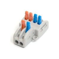 Монтажная клемма STEKKER LD222-424 д/ подкл., для фазных проводников, 2 контактные группы, 1ввод, 2вывода на полюс 2 шт 39488