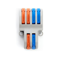 Монтажная клемма STEKKER LD222-424 д/ подкл., для фазных проводников, 2 контактные группы, 1ввод, 2вывода на полюс 2 шт 39488