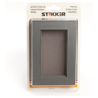 Горизонтальная 2-местная рамка STEKKER без перемычки, серия Катрин, стеклянная, GFR00-7012-03, серебро 39568