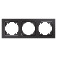 Горизонтальная 3-местная рамка STEKKER серия Катрин, стеклянная, GFR00-7003-06, графит 39541