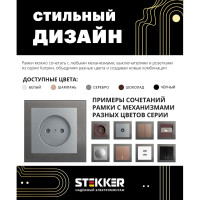 1-местная рамка STEKKER серия Катрин, стеклянная, GFR00-7001-06, графит 39539