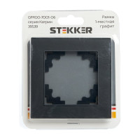 1-местная рамка STEKKER серия Катрин, стеклянная, GFR00-7001-06, графит 39539