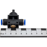 Прямой фитинг цанговый с краном 6 мм - 6 мм Pegas pneumatic 6001