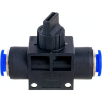 Прямой фитинг цанговый Pegas с краном 10 мм - 10 мм Pegas pneumatic 6006