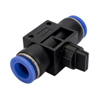 Прямой фитинг цанговый с краном 12 мм - 12 мм Pegas pneumatic 6007