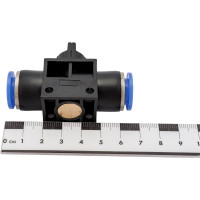 Прямой фитинг цанговый с краном 12 мм - 12 мм Pegas pneumatic 6007