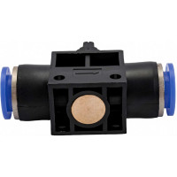 Прямой фитинг цанговый с краном 12 мм - 12 мм Pegas pneumatic 6007