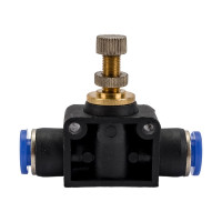 Фитинг цанговый с краником прямой 6 мм - 6 мм Pegas pneumatic 6008