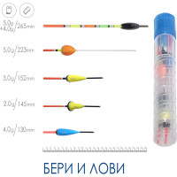Поплавки Salmo БЕРИ И ЛОВИ в тубусе, 5 шт. 9600GOFISHING-SET