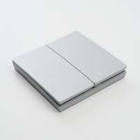 Двухклавишный беспроводной выключатель-кнопка FERON TM82 230V, 500W, серебро 41720