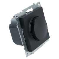 Диммирующий выключатель STEKKER TRIAC механизм 250В, 500W, серия Катрин, GLS10-7106-05, черный 39615