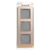 Горизонтальная 3-местная рамка STEKKER серия Катрин, стеклянная, GFR00-7003-02, шампань 39529