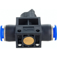 Прямой фитинг цанговый с краном 8 мм - 8 мм Pegas pneumatic 6005