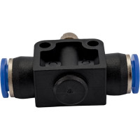 Фитинг цанговый с краником прямой 8 мм - 8 мм Pegas pneumatic 6009