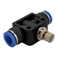 Фитинг цанговый с краником прямой 8 мм - 8 мм Pegas pneumatic 6009