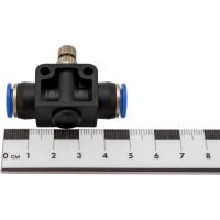 Фитинг цанговый с краником прямой 8 мм - 8 мм Pegas pneumatic 6009