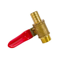 Краник латунный елочка 10 мм - резьба наружная 1/4" Pegas pneumatic 4417