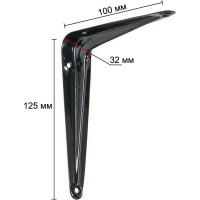 Кронштейн жестяной VORMANN 100x125x32 мм, цвет: черный лак, 00150 100 LS