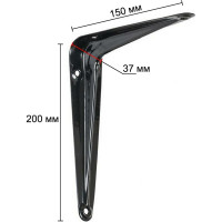 Кронштейн жестяной VORMANN 150x200x37 мм, цвет: черный лак, 00150 150 LS