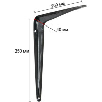 Кронштейн жестяной VORMANN 200x250x40 мм, цвет: черный лак, 00150 200 LS