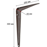Кронштейн жестяной VORMANN 250x300x44 мм, цвет: коричневый лак, 00150 250 LB