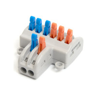 Монтажная клемма STEKKER для фазных проводников, 2 контактные группы, LD222-426 2 шт 39489