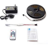 Комплект цифровой светодиодной ленты Apeyron 12В, 14,4Вт/м, smd5050, 60д/м, IP65, подложка 10мм/черная, 5м, rgb 87ЦЛ