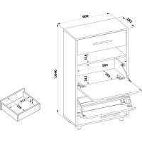 Тумба СОКОЛ дуб сонома/белый ТП-2 ШОТП2Сб