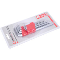 Набор Г-образных шестигранных удлиненных ключей INTERTOOL 9ед., 1.5-10мм, Cr-V, 55 HRC HT-0602