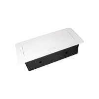 Выдвижной встраиваемый розеточный блок Inrior на 2 EURO розетки 2 USB-A, TORO-22-10
