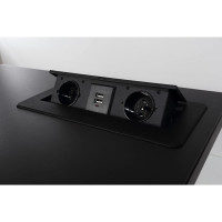 Выдвижной встраиваемый розеточный блок Inrior на 2 EURO розетки 2 USB-A, TORO-22-20