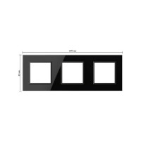 Рамка для розетки LIVOLO 3 поста, цвет черный, стекло BB-C7-SR/SR/SR-12