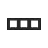 Рамка для розетки LIVOLO 3 поста, цвет черный, стекло BB-C7-SR/SR/SR-12