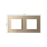 Рамка для розетки LIVOLO 2 поста, цвет золотой, стекло BB-C7-SR/SR-13